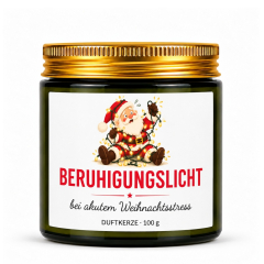 Duftkerze „Beruhigungslicht – bei akutem Weihnachtsstress“