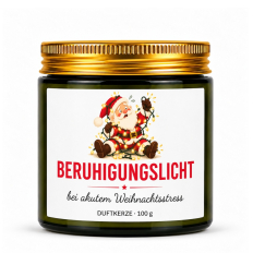 Duftkerze „Beruhigungslicht – bei akutem Weihnachtsstress“