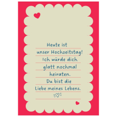Minicard HEUTE IST UNSER HOCHZEITSTAG!