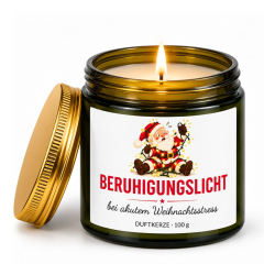 Duftkerze „Beruhigungslicht – bei akutem Weihnachtsstress“
