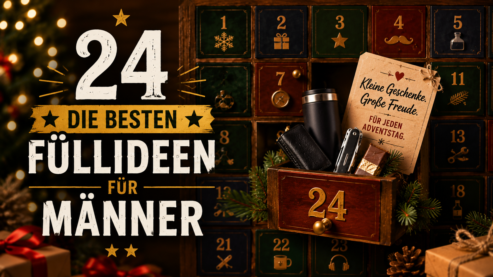 Was kommt in einen Adventskalender für Männer? 24 geniale Ideen