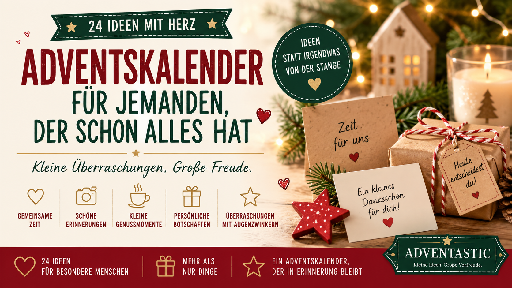 Adventskalender für jemanden, der schon alles hat: 24 Ideen