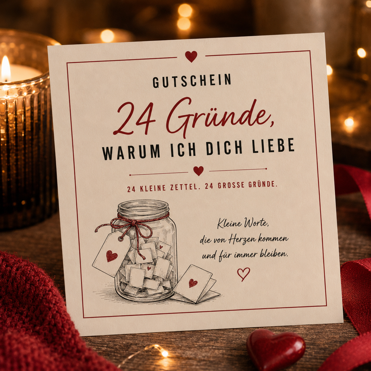 24 Gründe warum ich dich liebe als Adventskalenderfüllung für Männer