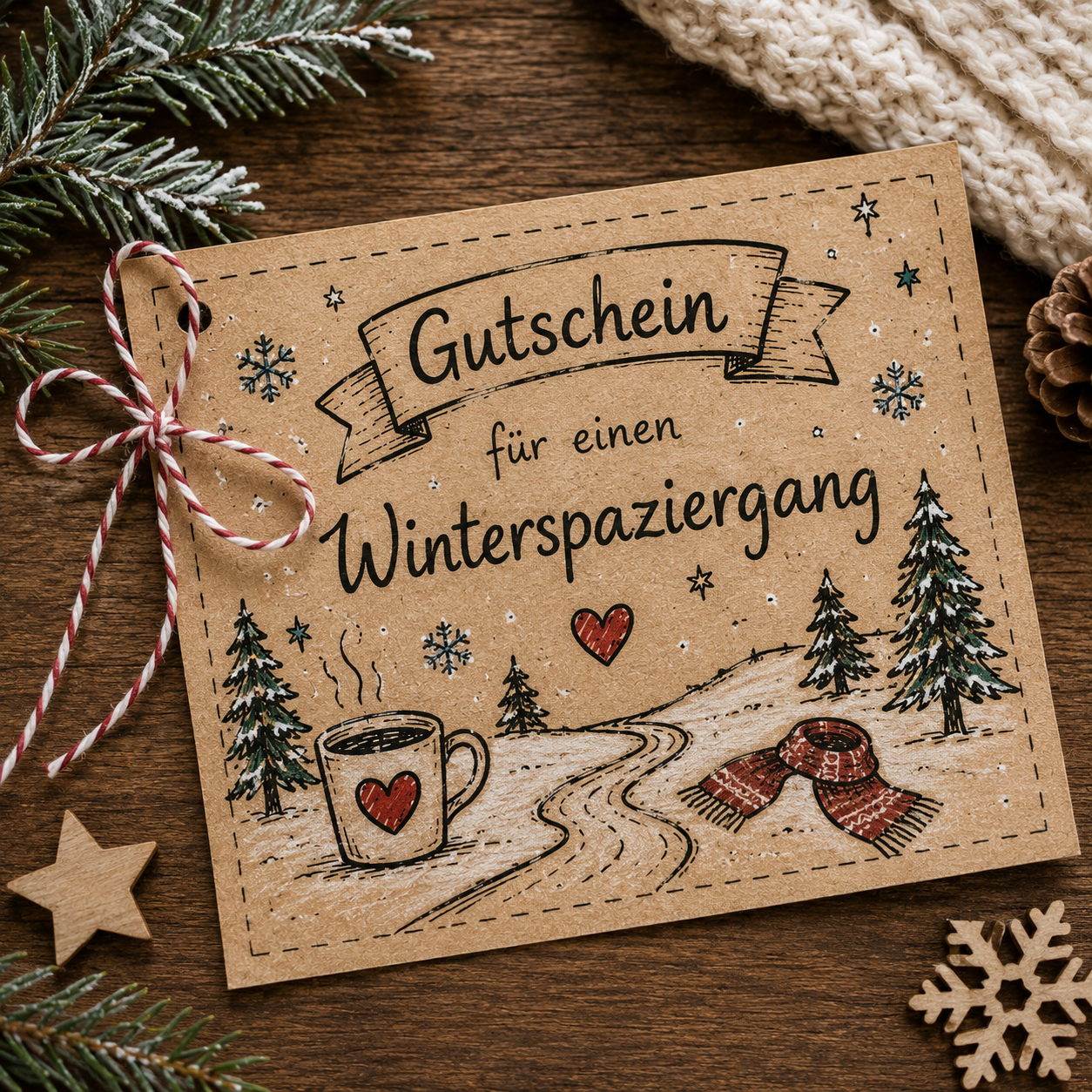 DIY Gutschein Winterspaziergang als kostenlose Adventskalenderfüllung