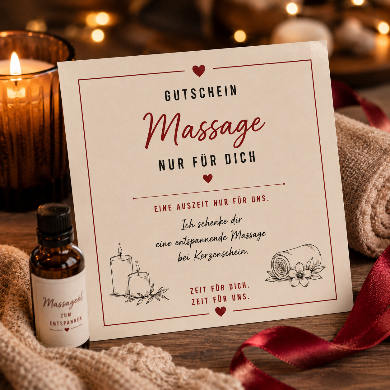 Massage Gutschein als Adventskalenderfüllung für Männer