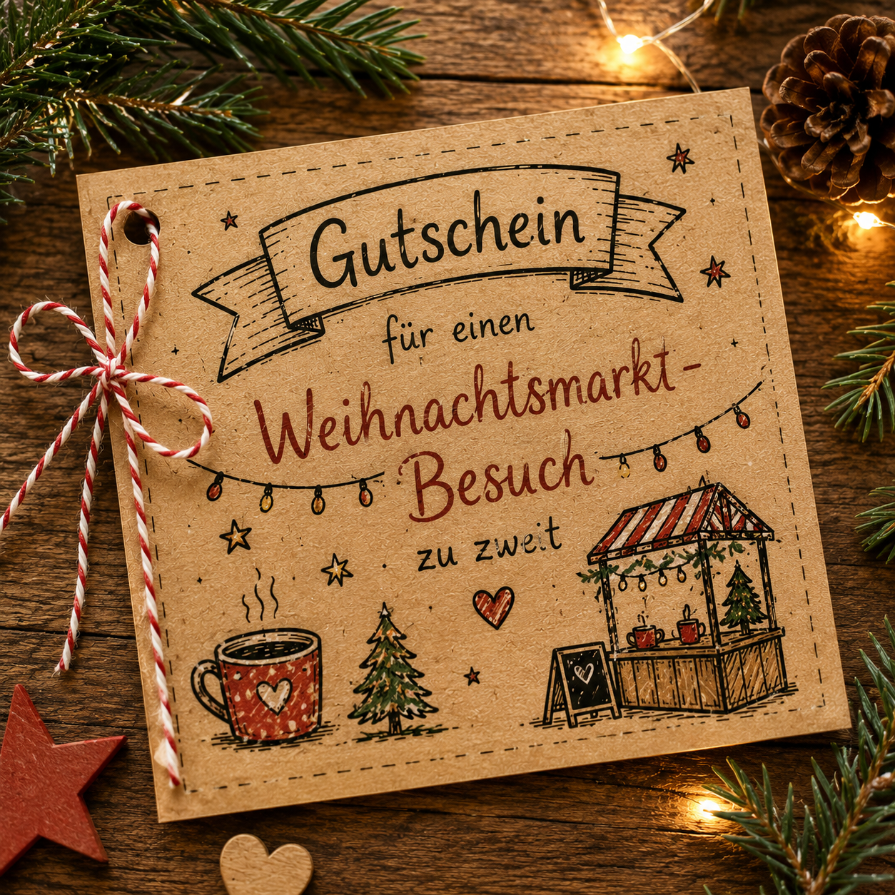 DIY Gutschein Weihnachtsmarktbesuch als kostenlose Adventskalenderfüllung