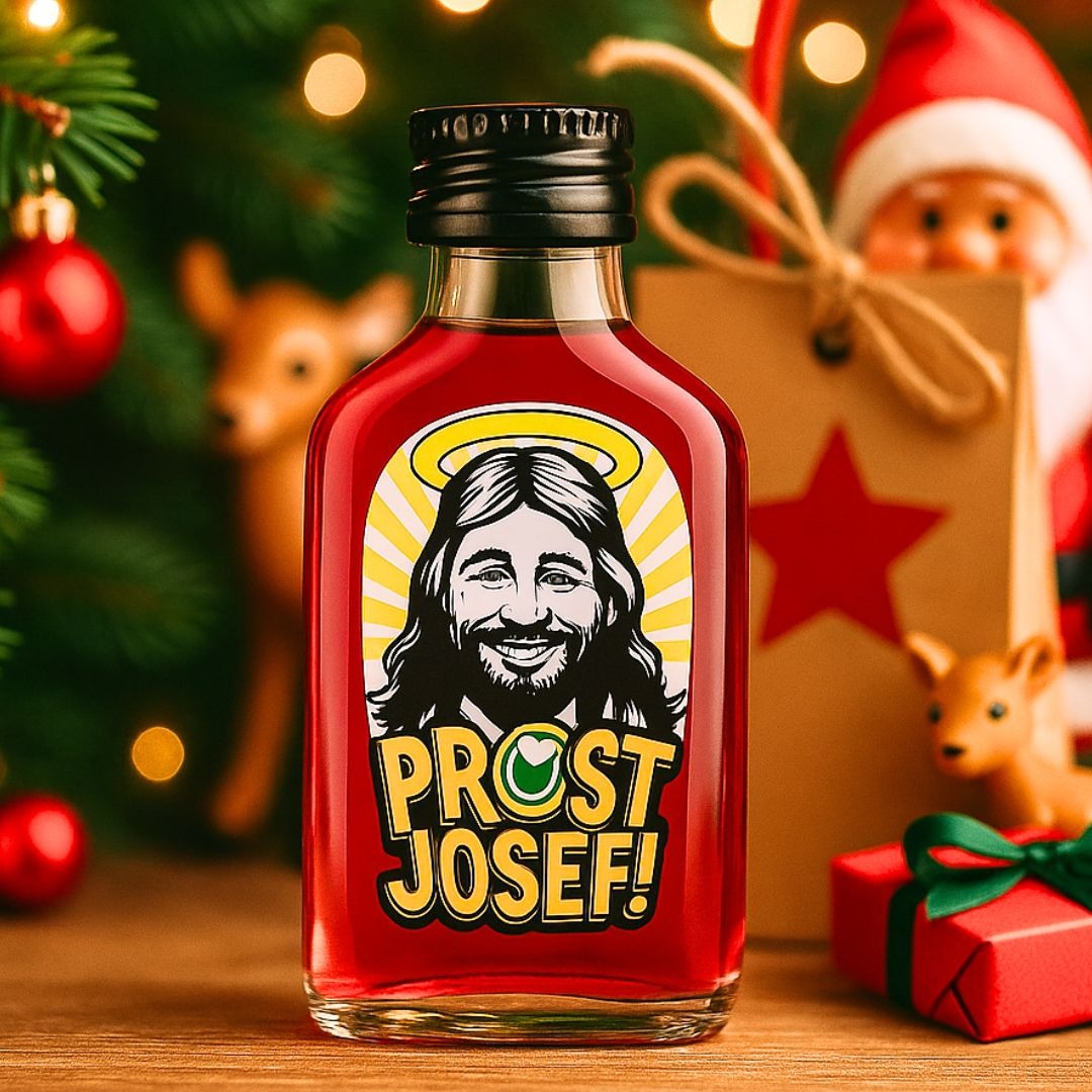 Kirsch Mandel Likör Prost Josef als lustige Adventskalenderfüllung unter 5 Euro