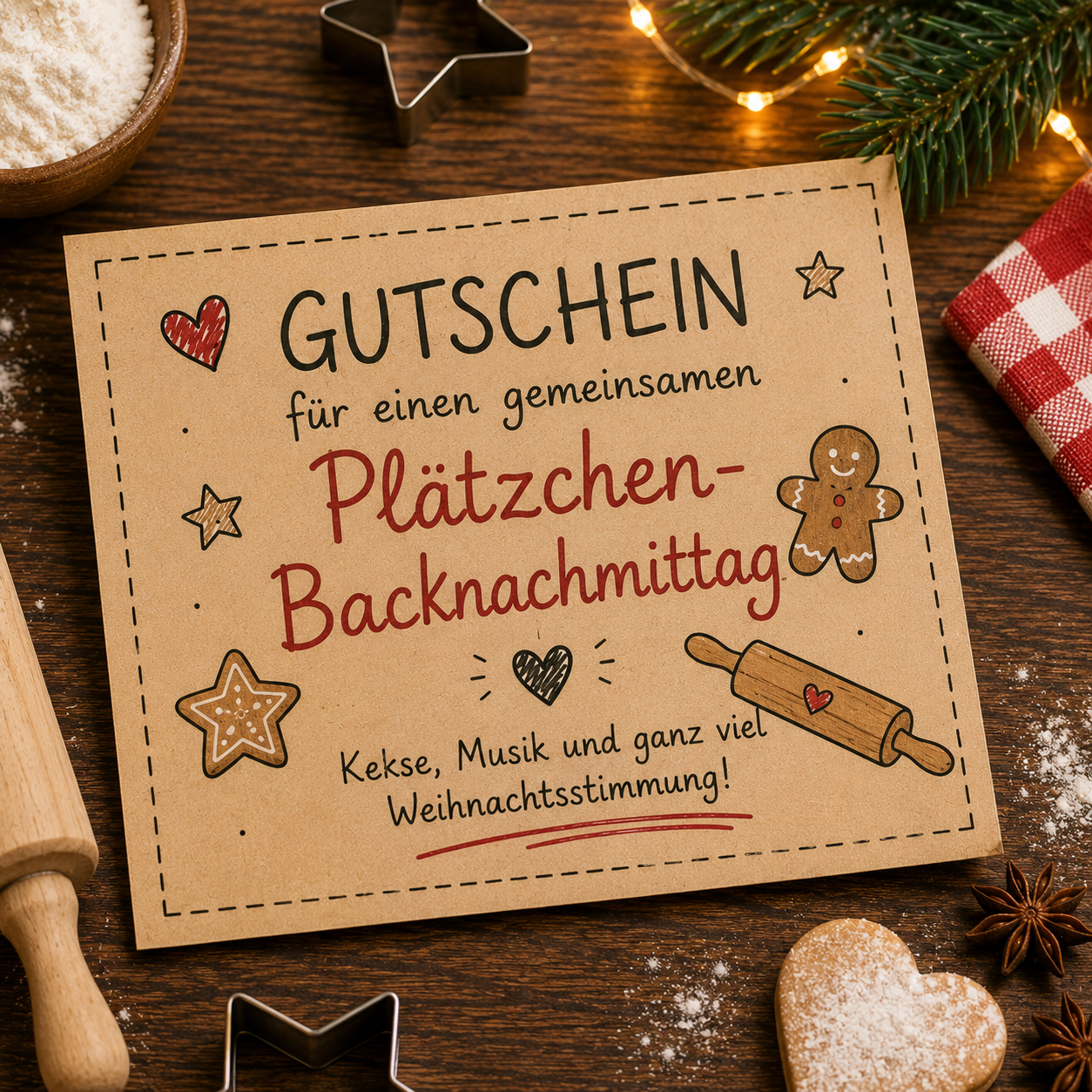 DIY Gutschein Plätzchen backen als kostenlose Adventskalenderfüllung