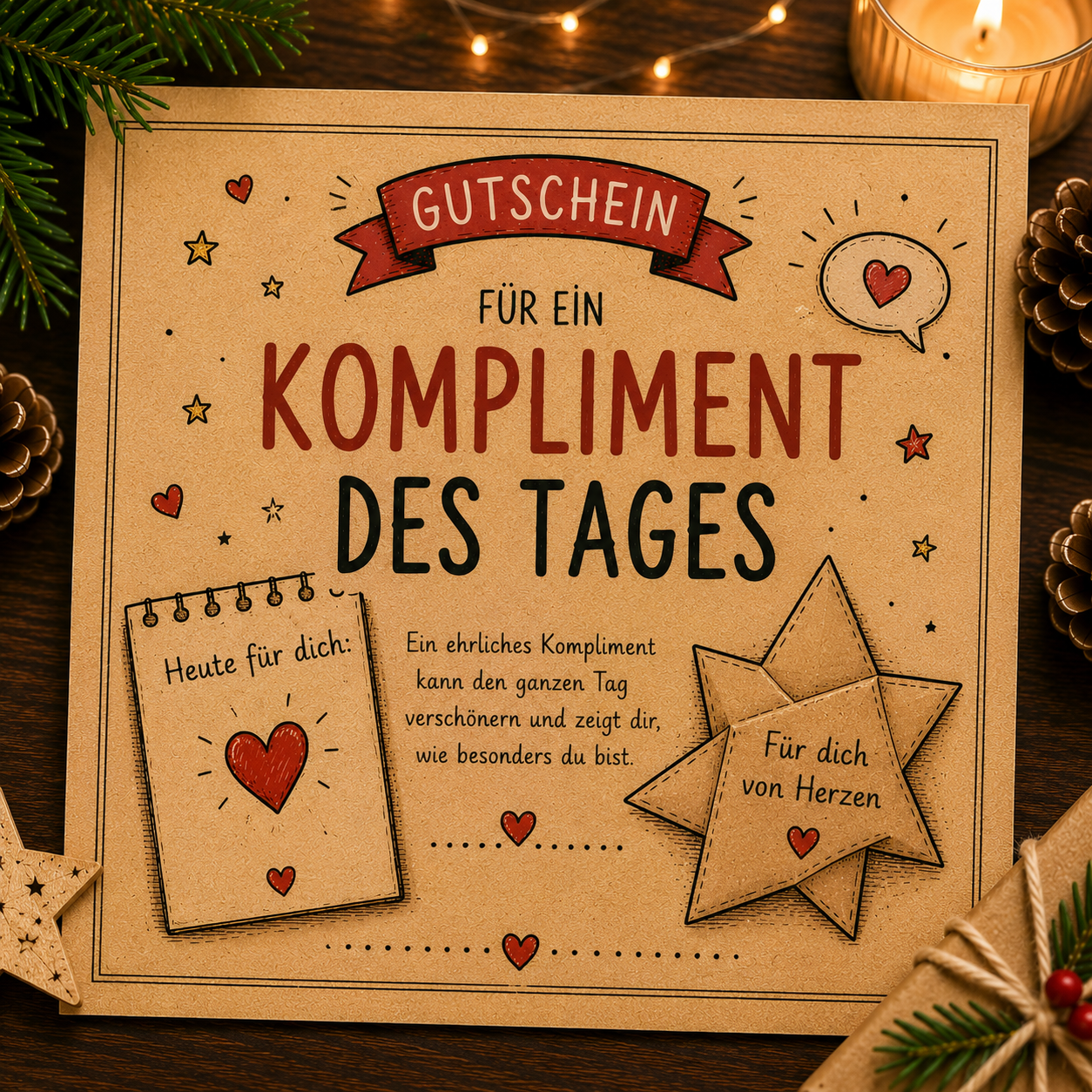 DIY Gutschein Kompliment des Tages