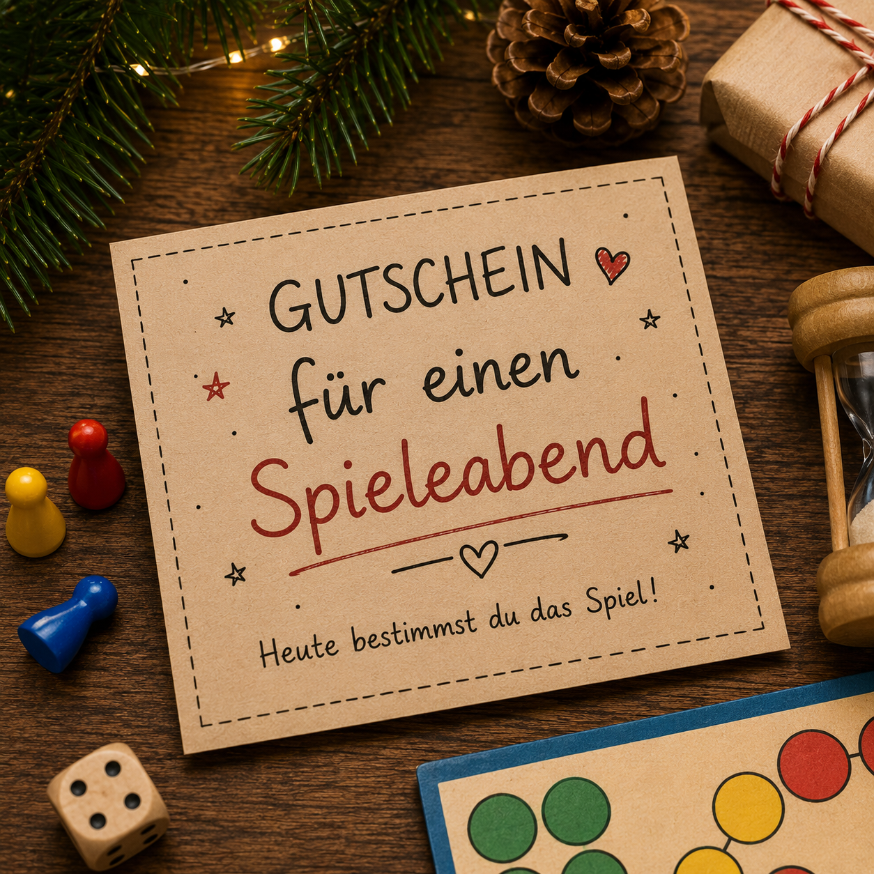 DIY Gutschein Spieleabend als kostenlose Adventskalenderfüllung