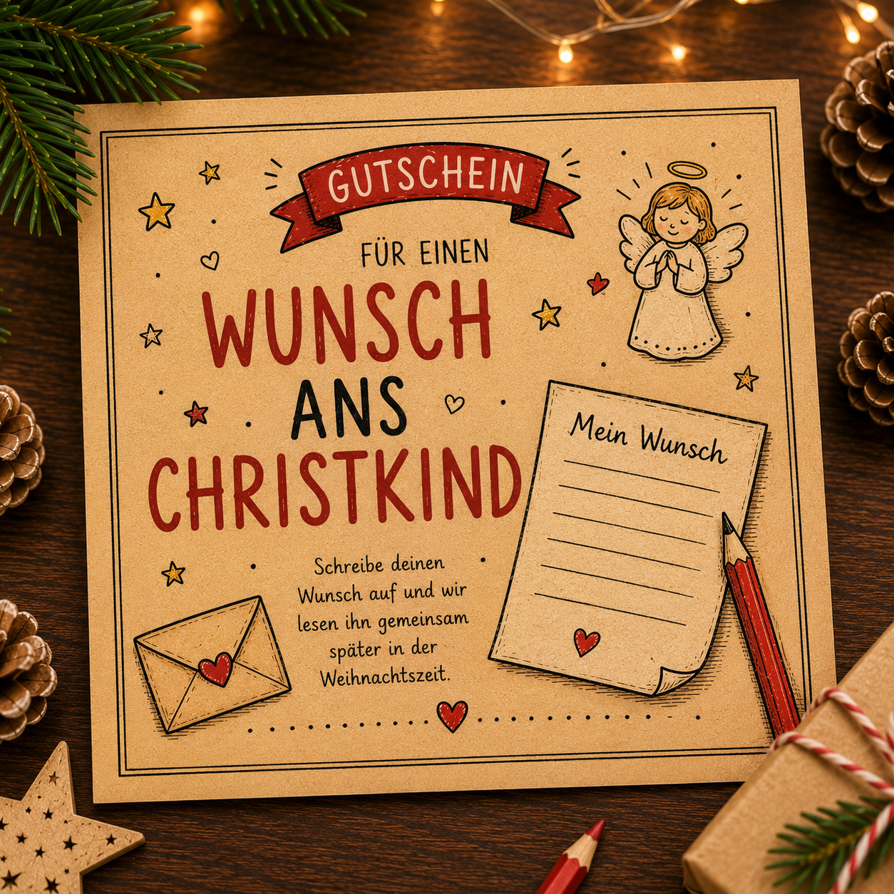 DIY Wunsch ans Christkind als kostenlose Adventskalenderfüllung