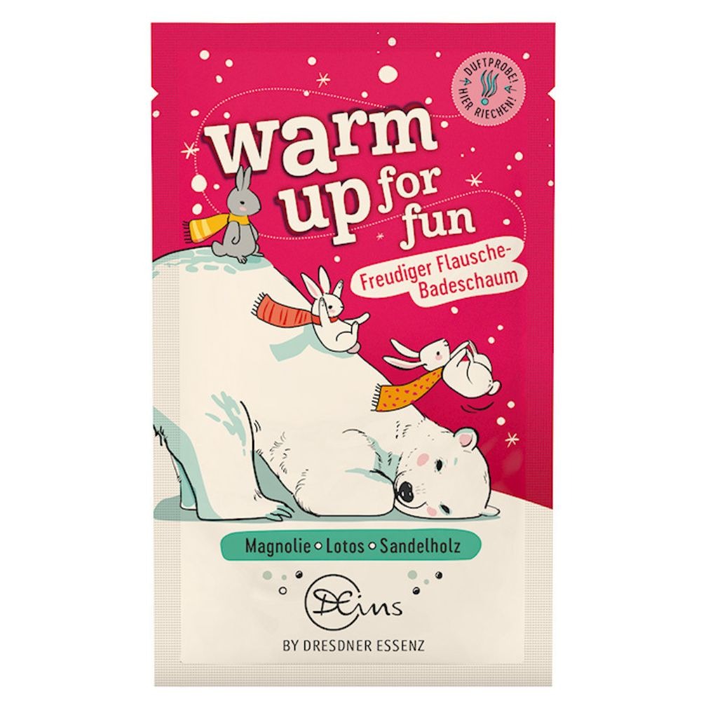 Schaumbad Warm up for fun als Adventskalenderfüllung für Männer