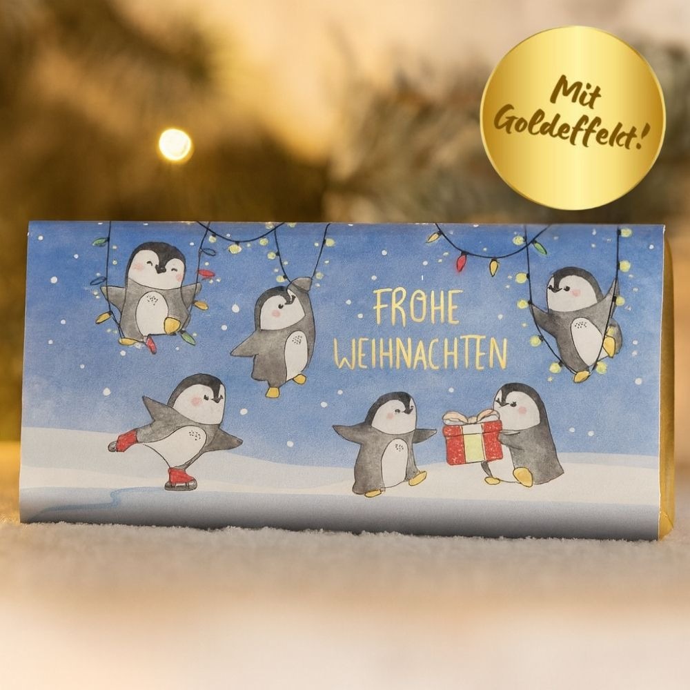 Schokolade Frohe Weihnachten Pinguine als Genussmoment im Adventskalender